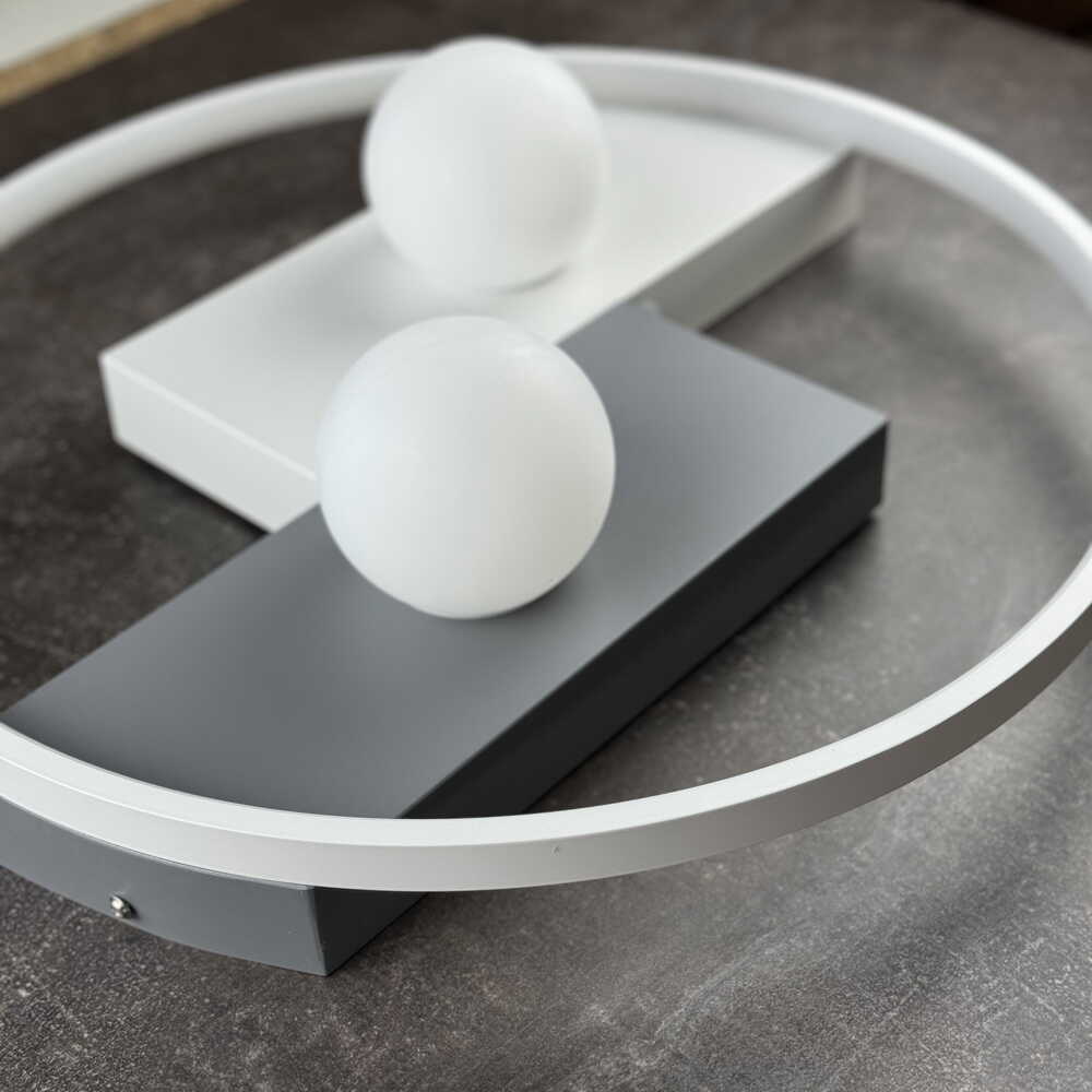 Светильник LED smart PICASSO-R с пультом 80Вт 3000-5000K 5200Lm Круглый Бело-серый 220625